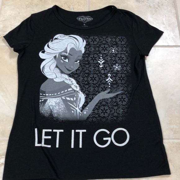 Let It Go T Shirt Black Frozen Song Let It Go T Shirt for Women and Girls main image 0